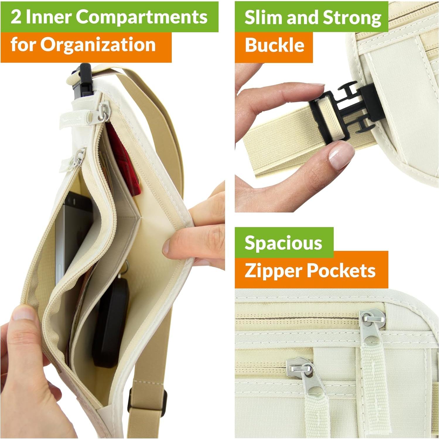 Cinturón de Dinero Boxiki Travel con Protección RFID Unisex