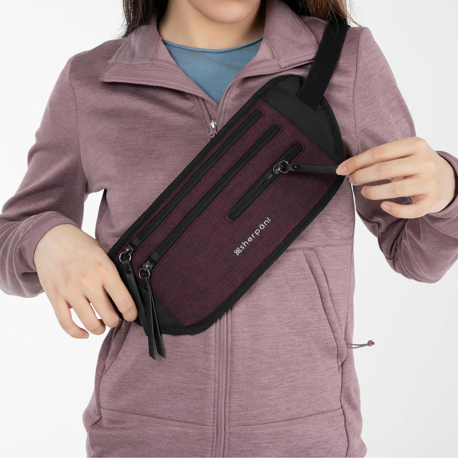 Cinturón de Dinero Sherpani Jett para Mujeres - Merlot Lite