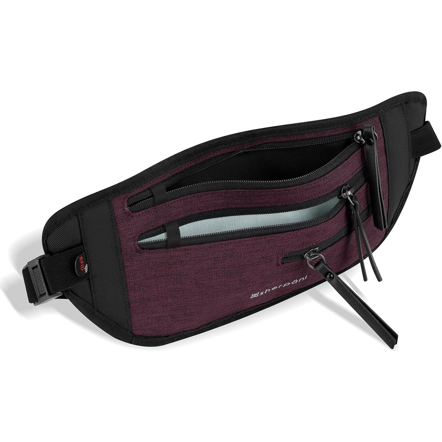 Cinturón de Dinero Sherpani Jett para Mujeres - Merlot Lite