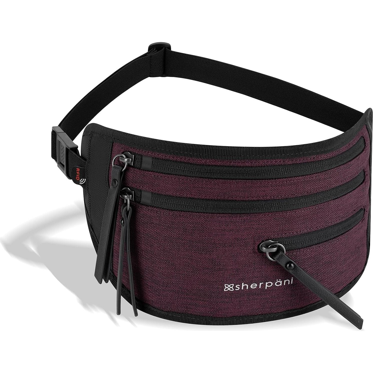 Cinturón de Dinero Sherpani Jett para Mujeres - Merlot Lite