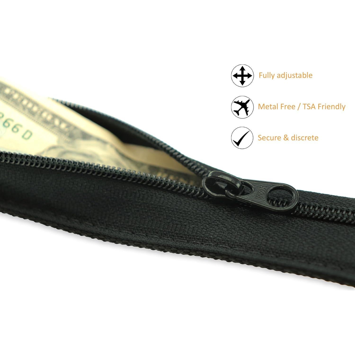 Cinturón de Dinero Thomas Bates Hiker Negro - Ajustable y Seguro