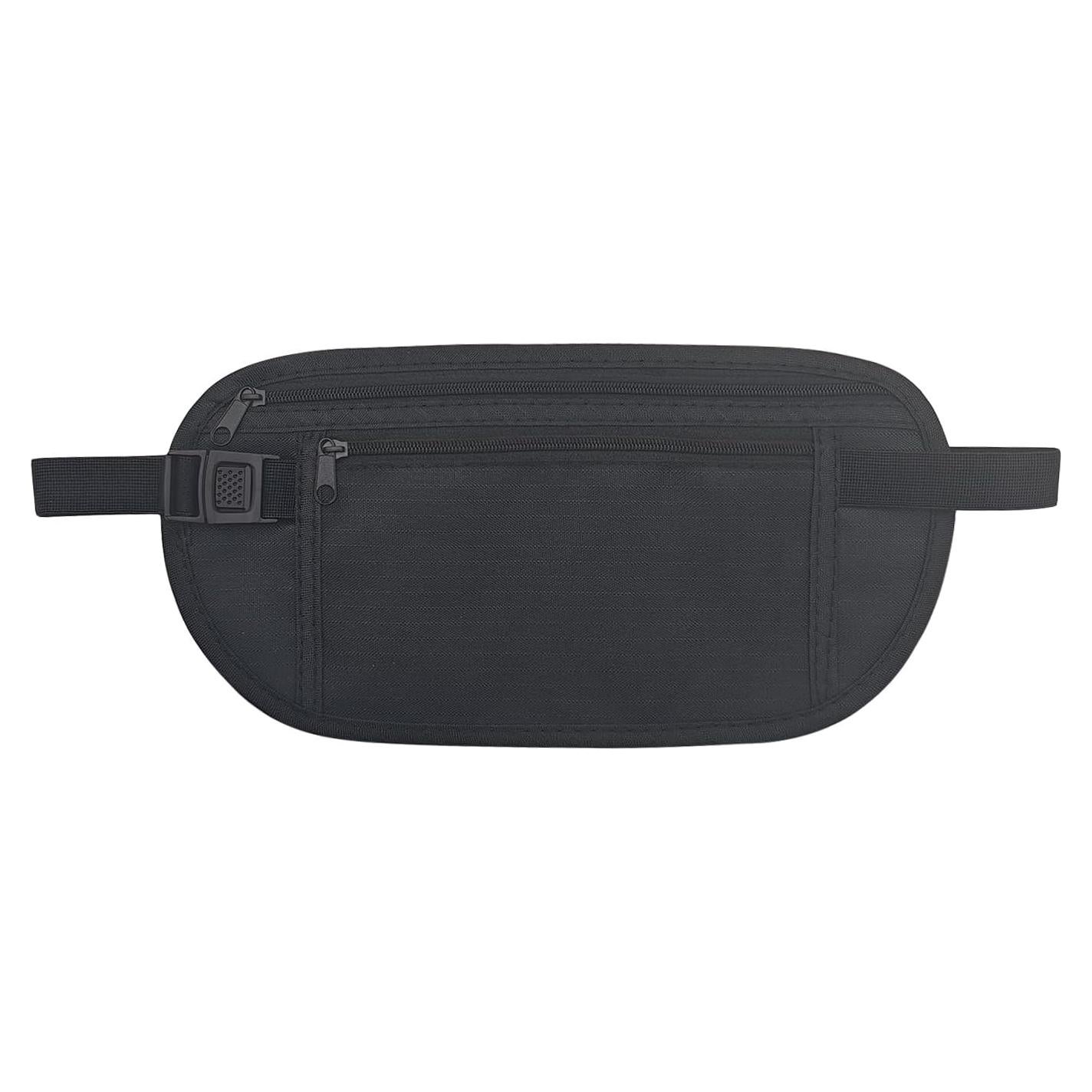 Cinturón de Dinero FuninCrea Negro con Bloqueo RFID 25.4x14cm