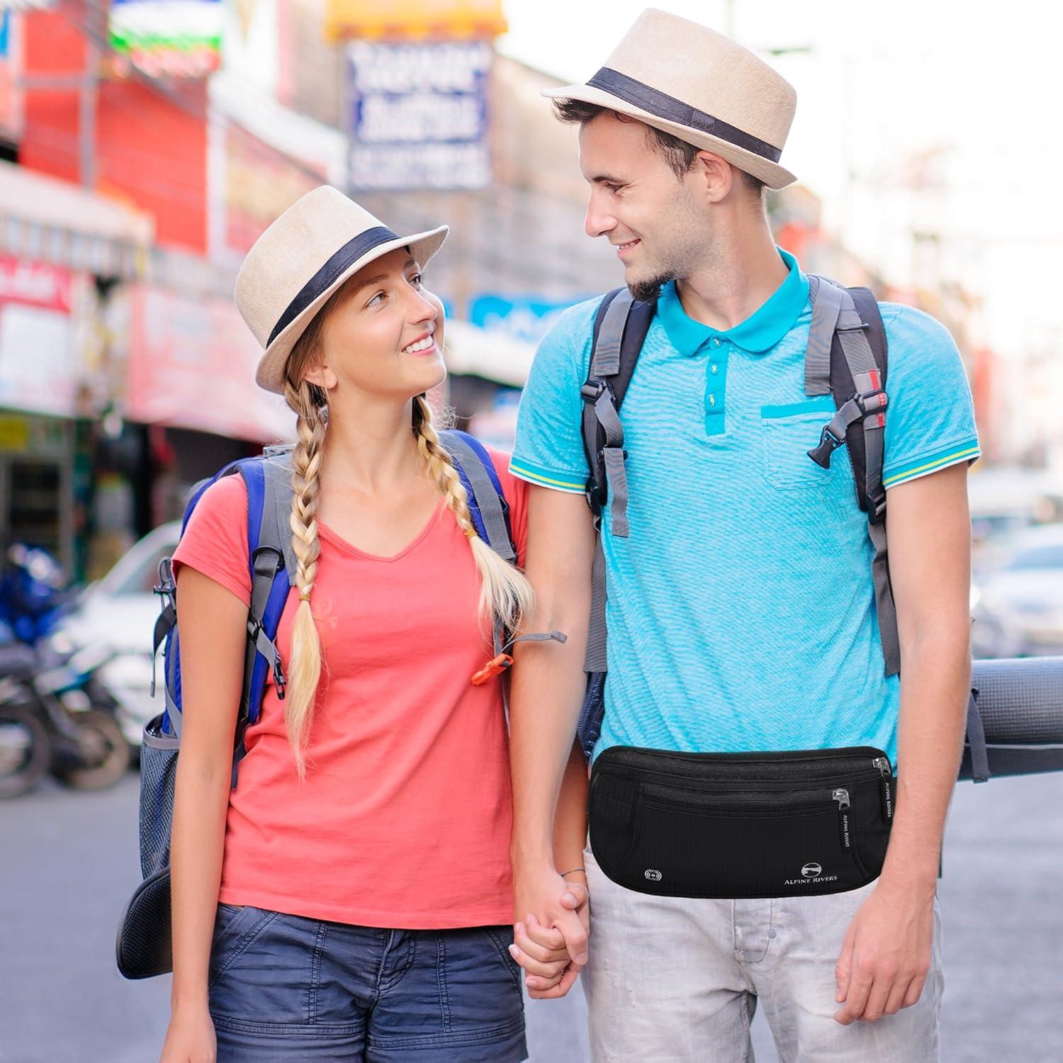 Cinturón de Dinero RFID Alpine Rivers Negro Premium Ajustable