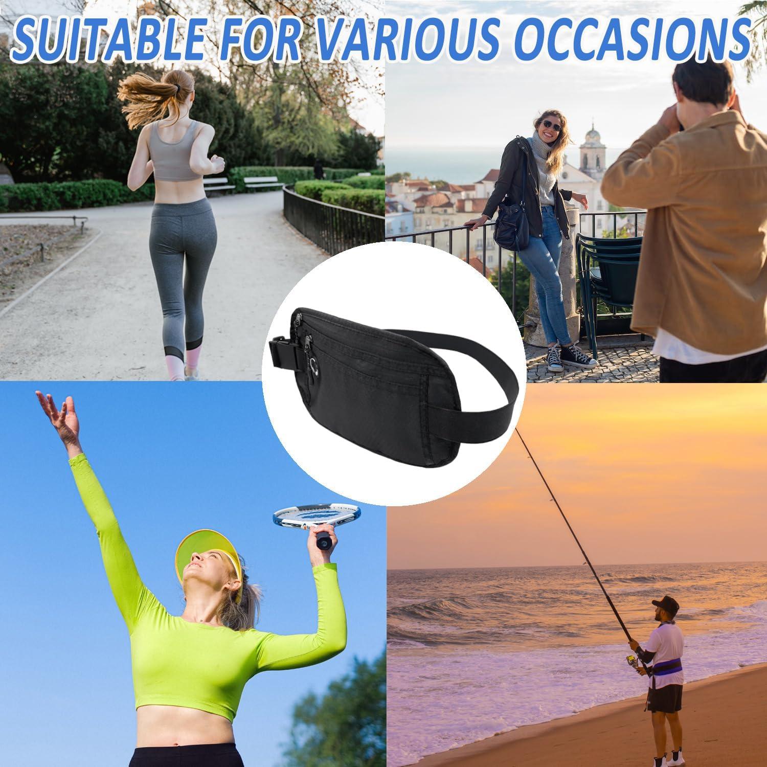 Cinturón de Dinero HOPSOOKEN Negro con Bloqueo RFID