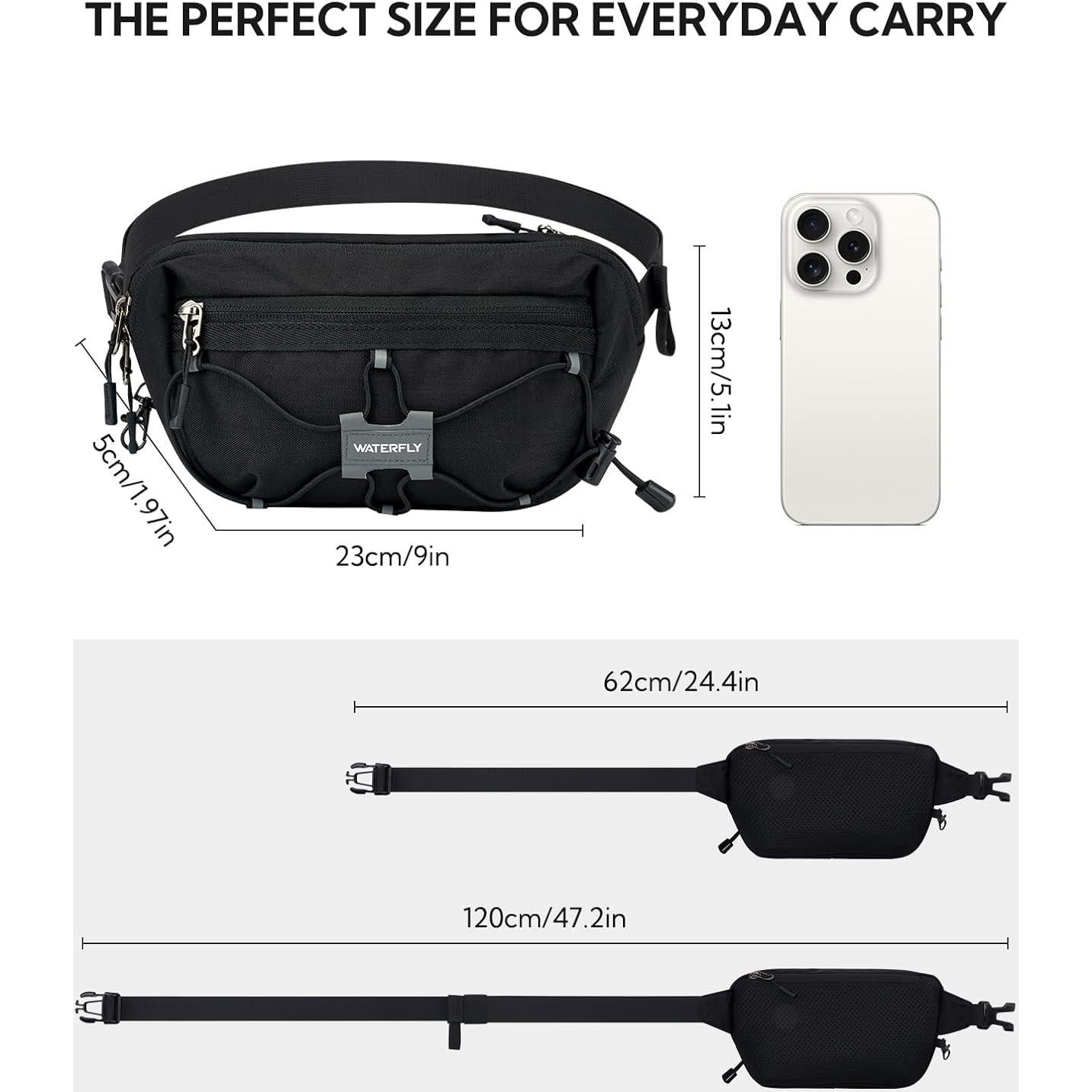 Mochila de Cadera WATERFLY 1.5L Antirrobo Impermeable