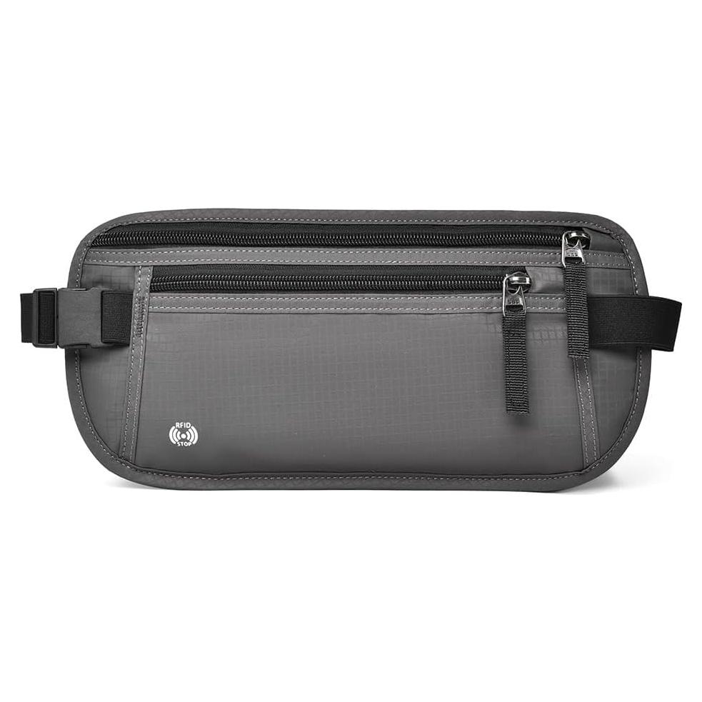 Cinturón de Dinero de Viaje Eliaukly con Bloqueo RFID - Gris