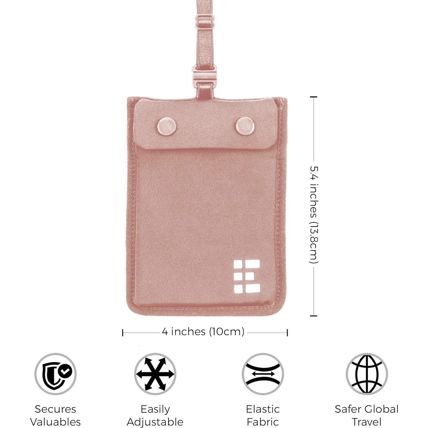 Billetera Oculta para Sujetador Zero Grid - Rosa, Lavable