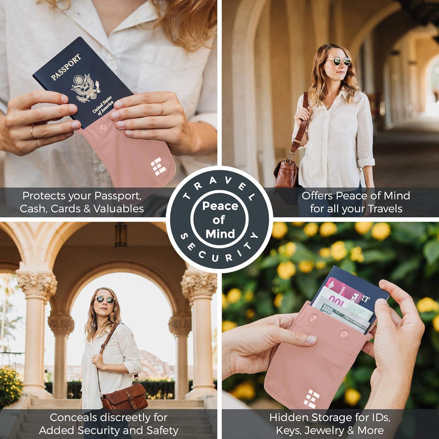 Billetera Oculta para Sujetador Zero Grid - Rosa, Lavable