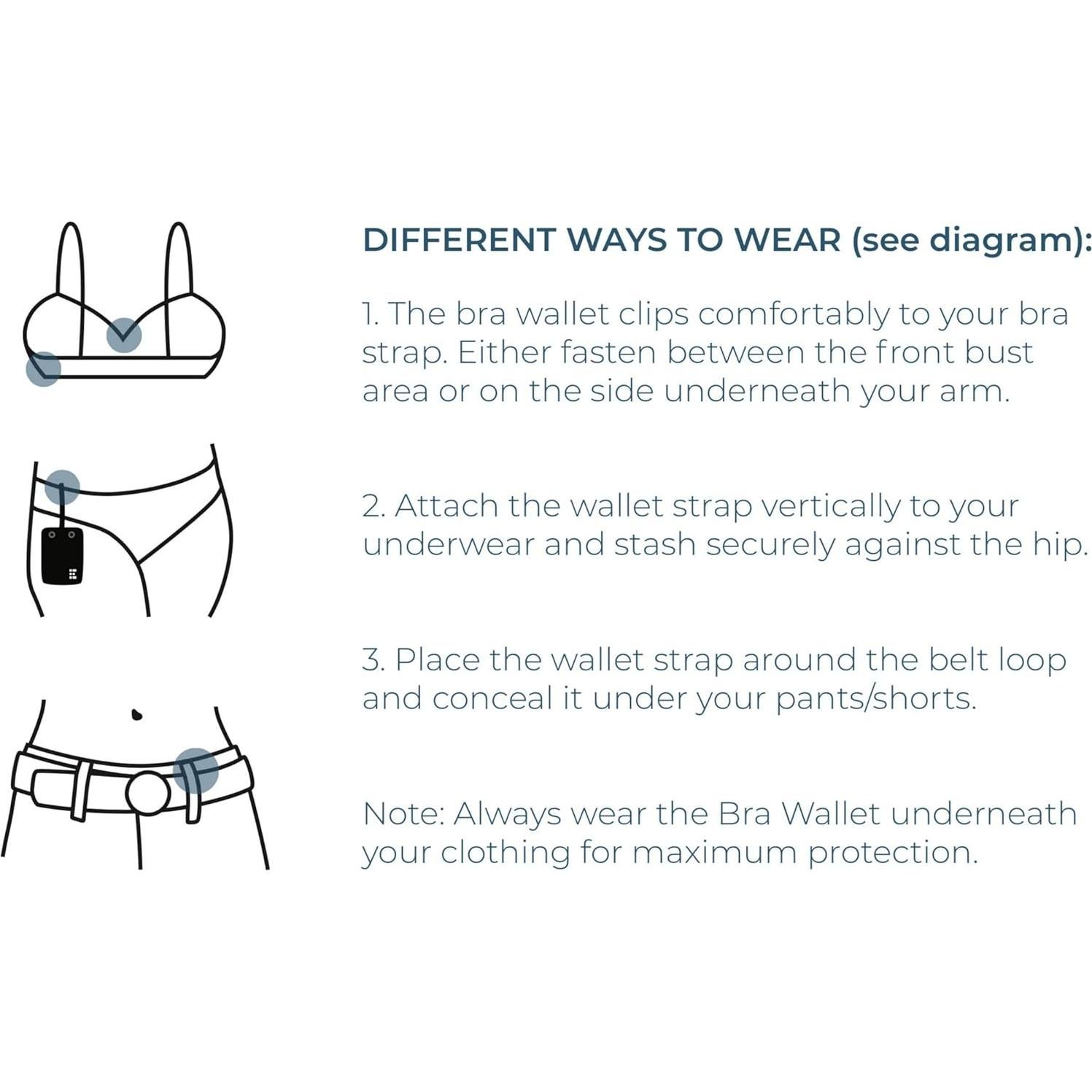 Billetera Oculta para Sujetador Zero Grid - Rosa, Lavable