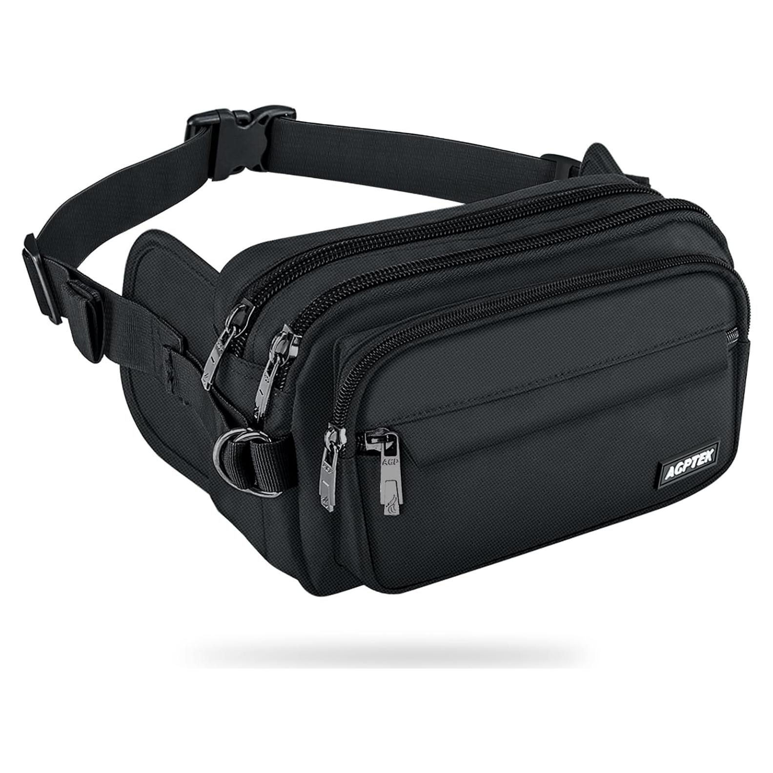 Riñonera AGPTEK Unisex Impermeable con Bloqueo RFID 22.86x13.97cm