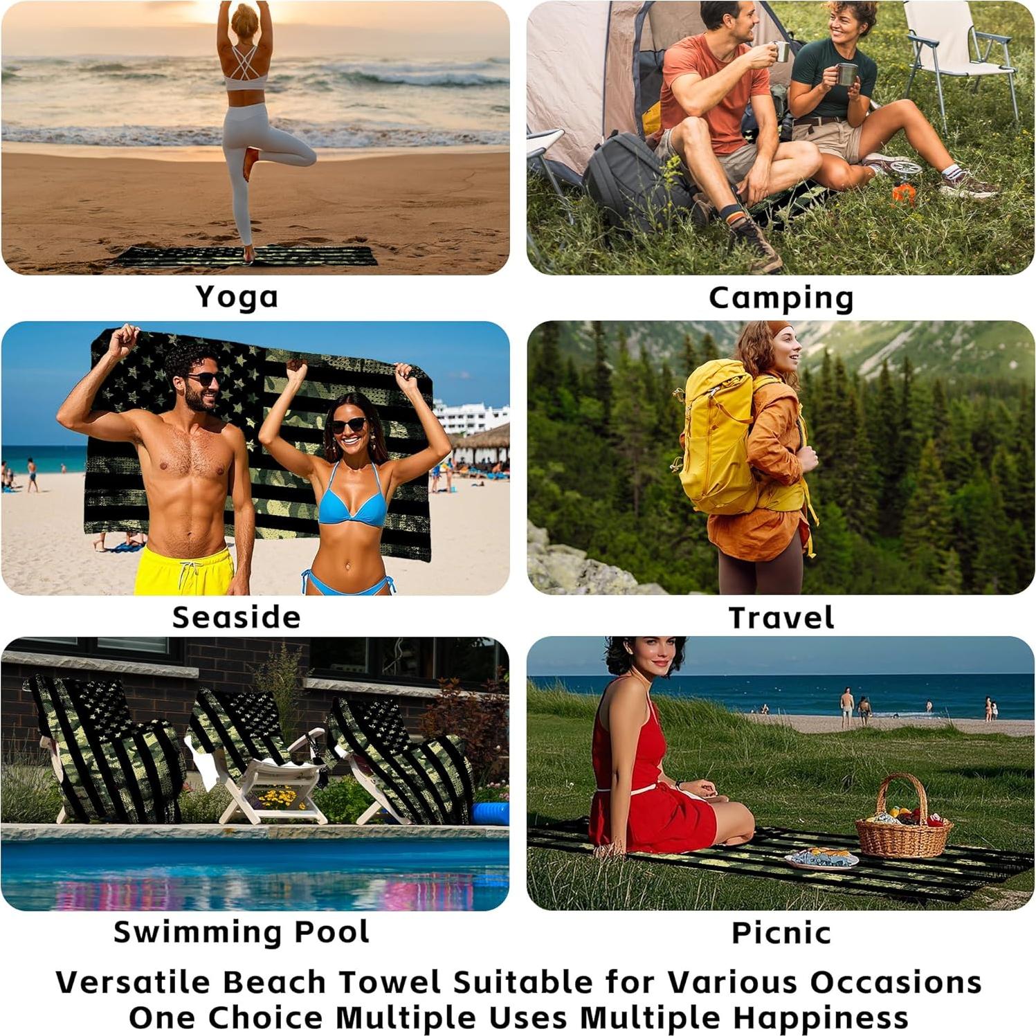 Toalla de Playa Microfibra SAYOUZ Camuflaje 75x150 cm Secado Rápido