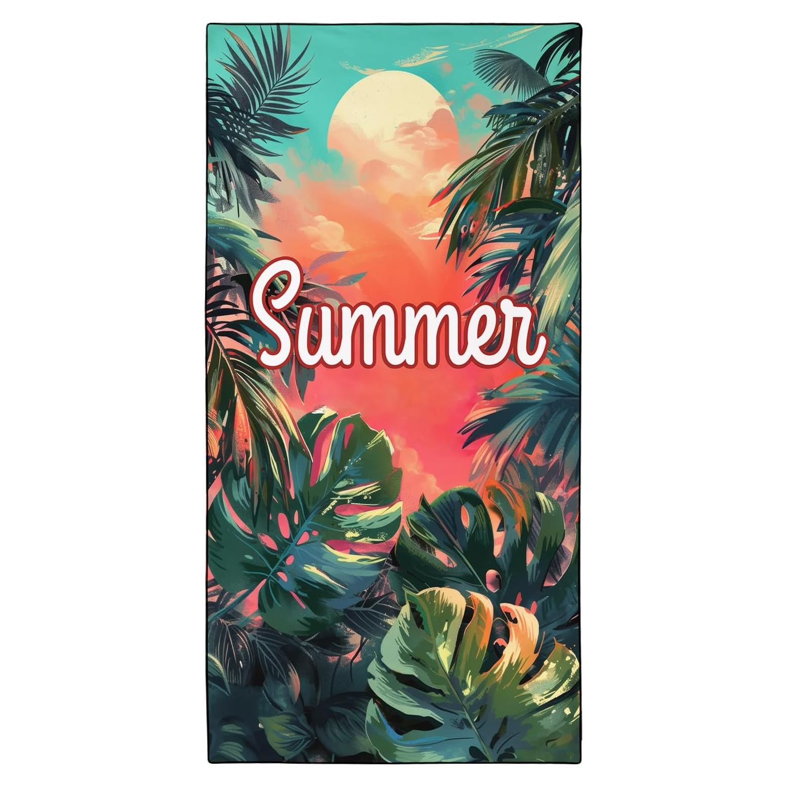 Toalla de Playa OHTMTHO XL Tropical 91.44x182.88cm Microfibra