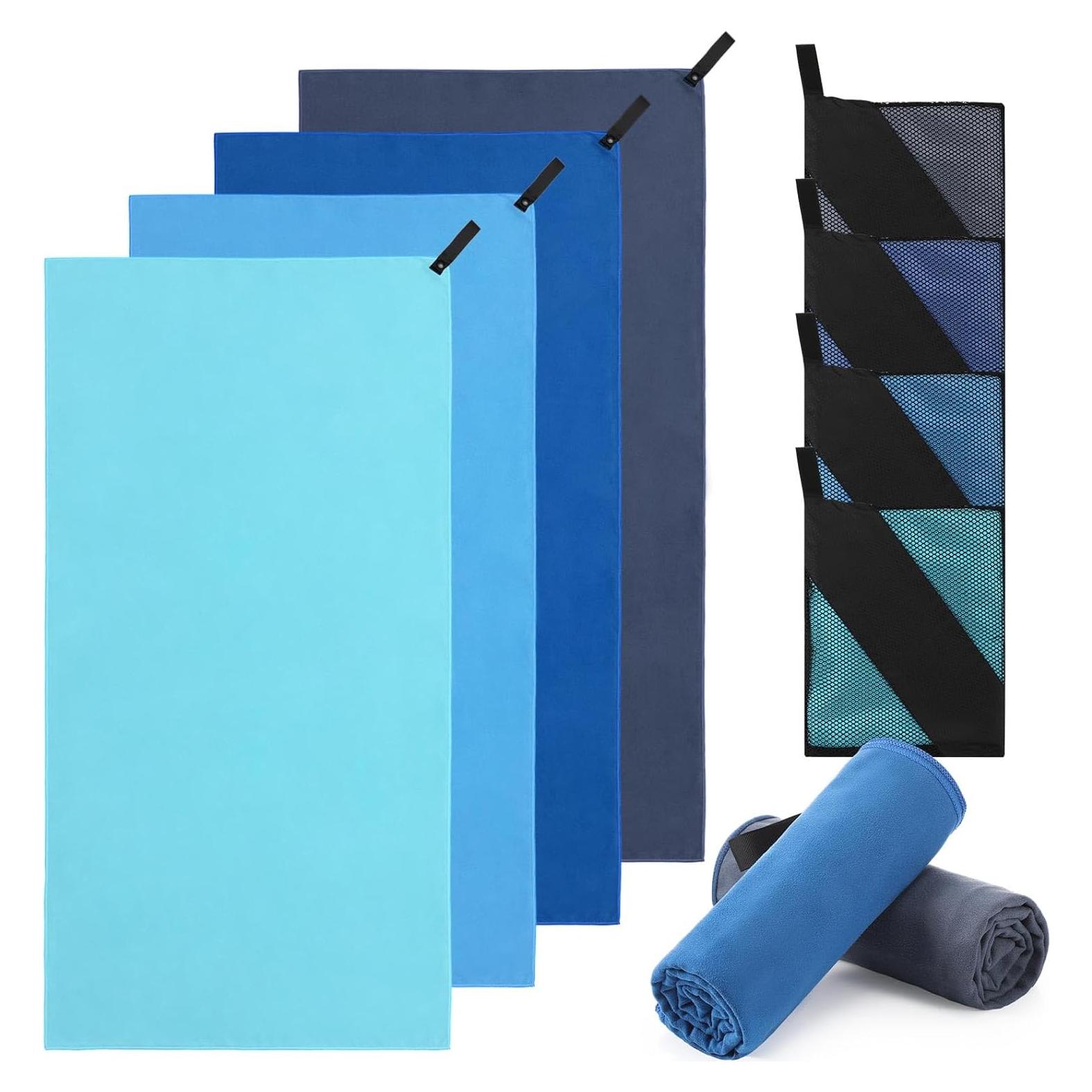 Juego de 4 Toallas de Camping Microfibra Hahafelt 120x60cm