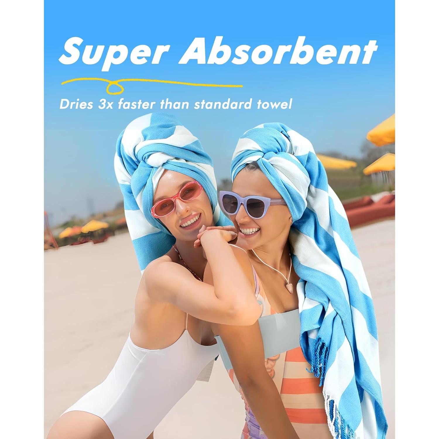 Toallas de Playa Genovega 2 Piezas 188x97cm Secado Rápido