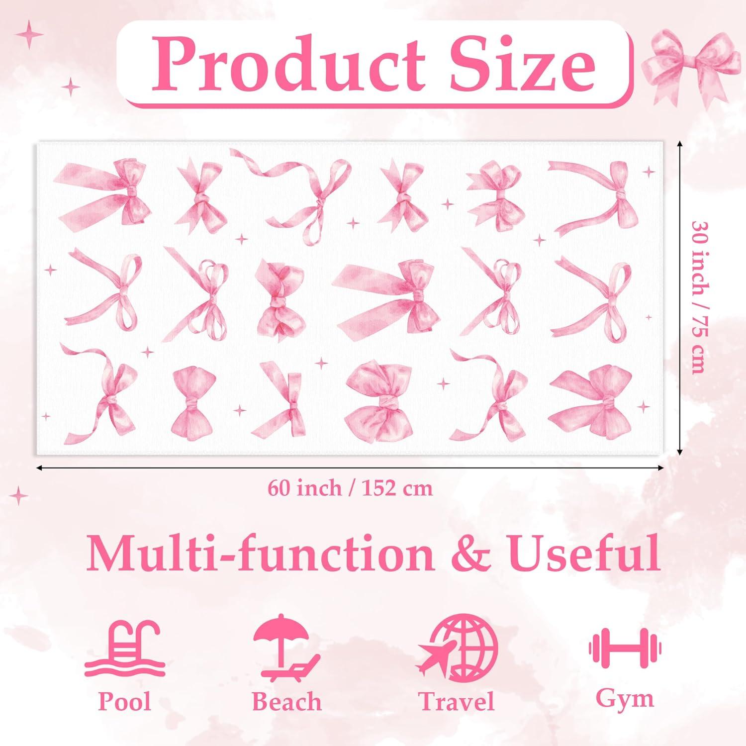 Toalla de Playa R HORSE Rosa con Lazo 76.2 x 152.4 cm Microfibra