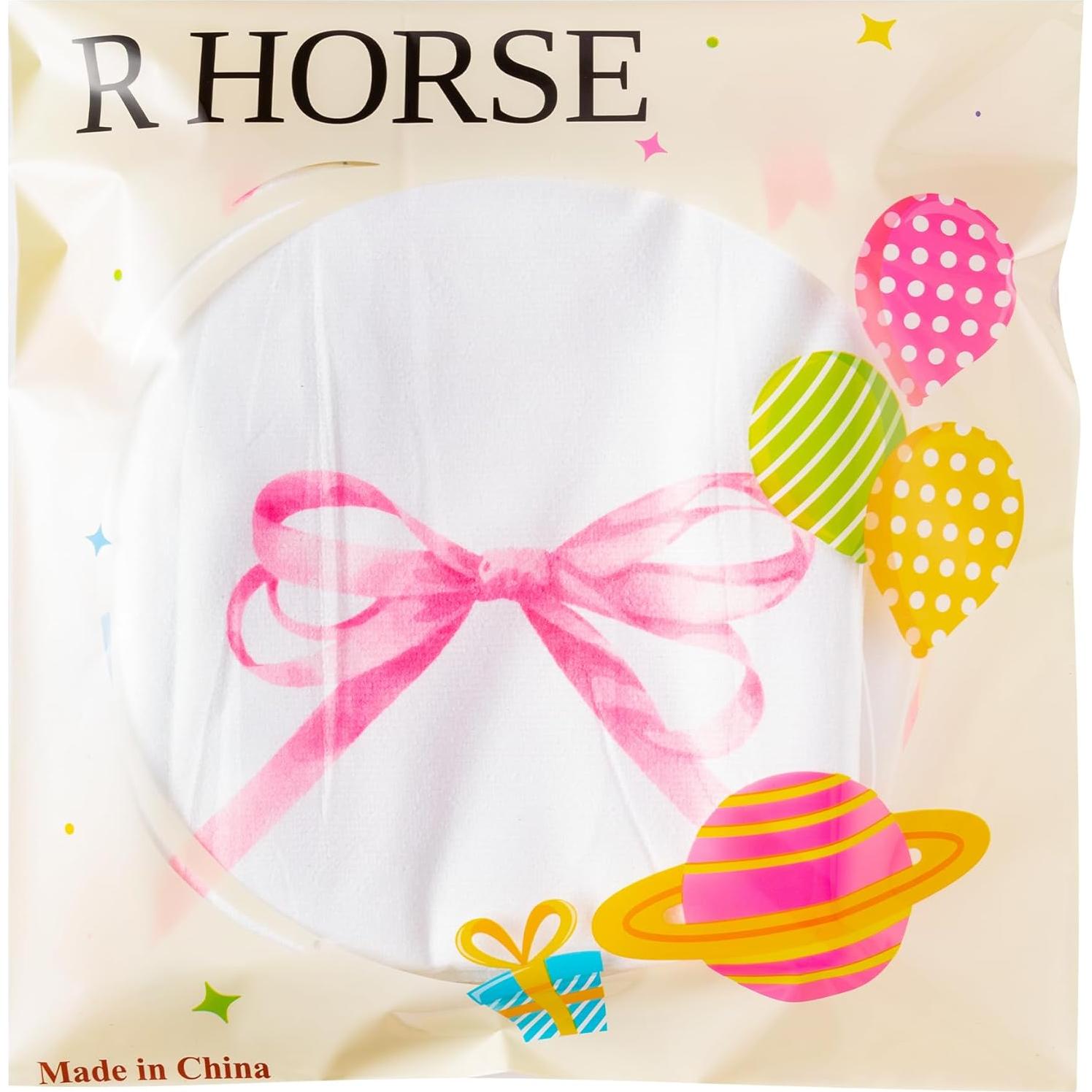 Toalla de Playa R HORSE Rosa con Lazo 76.2 x 152.4 cm Microfibra