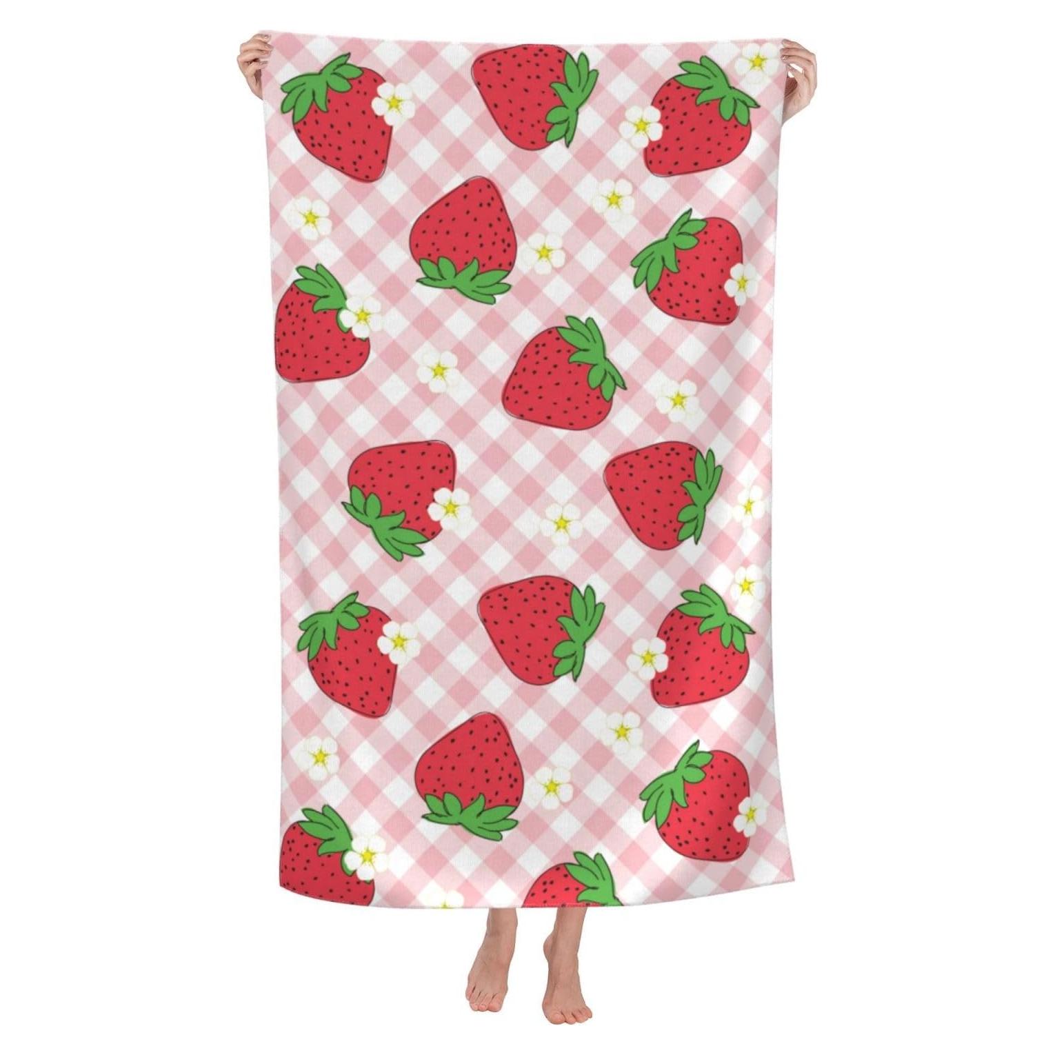 Toalla de Playa XLinTech Rosa Fresa Microfibra 79x129 cm