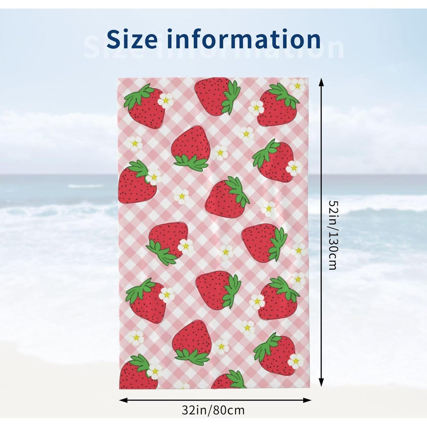 Toalla de Playa XLinTech Rosa Fresa Microfibra 79x129 cm