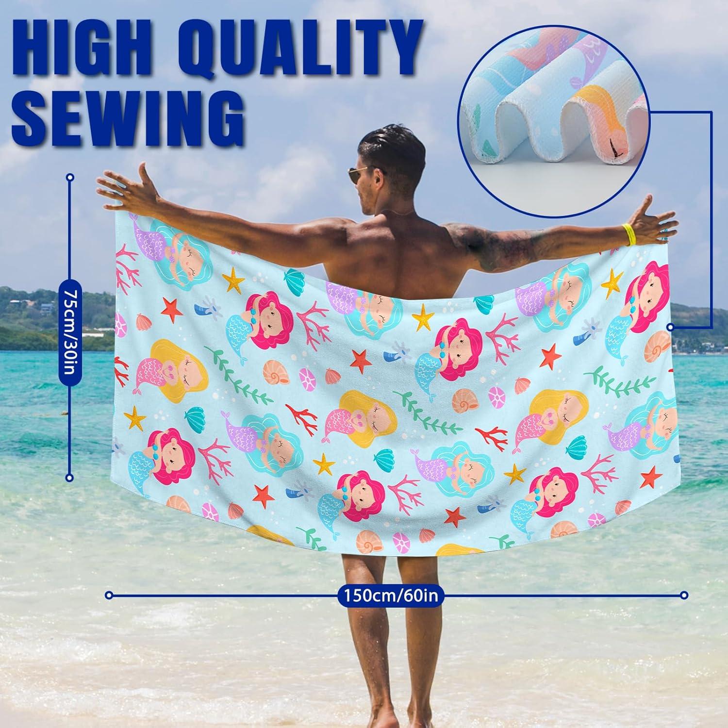 Toalla de Playa MaciRept Sirena Azul 76.2 x 152.4 cm Microfibra