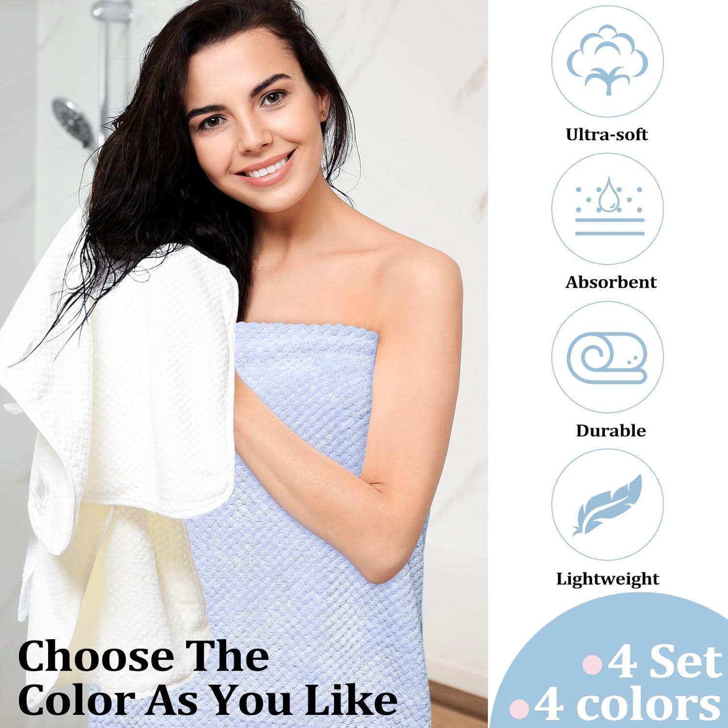 Juego de Toallas de Baño Preboun 12 Pcs Terciopelo Coral