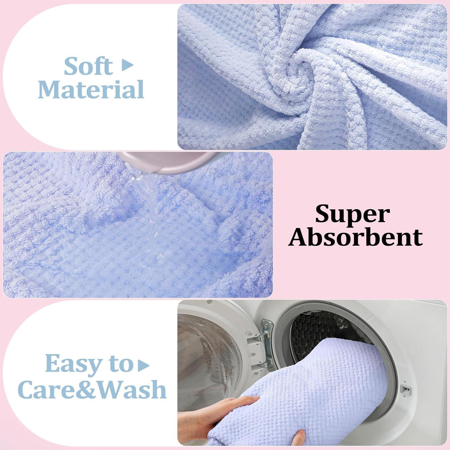 Juego de Toallas de Baño Preboun 12 Pcs Terciopelo Coral