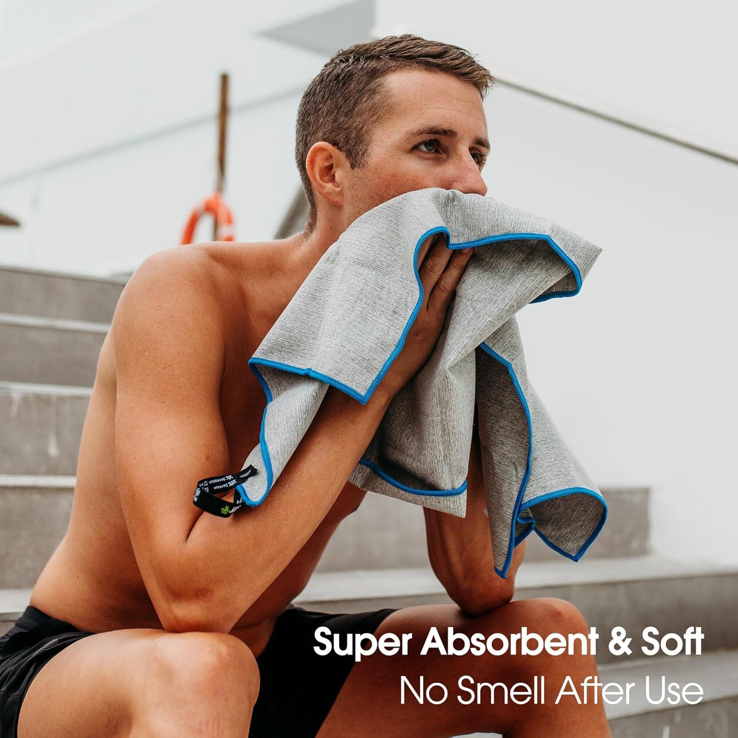 Juego de 3 Toallas de Microfibra 4Monster para Gimnasio y Viaje