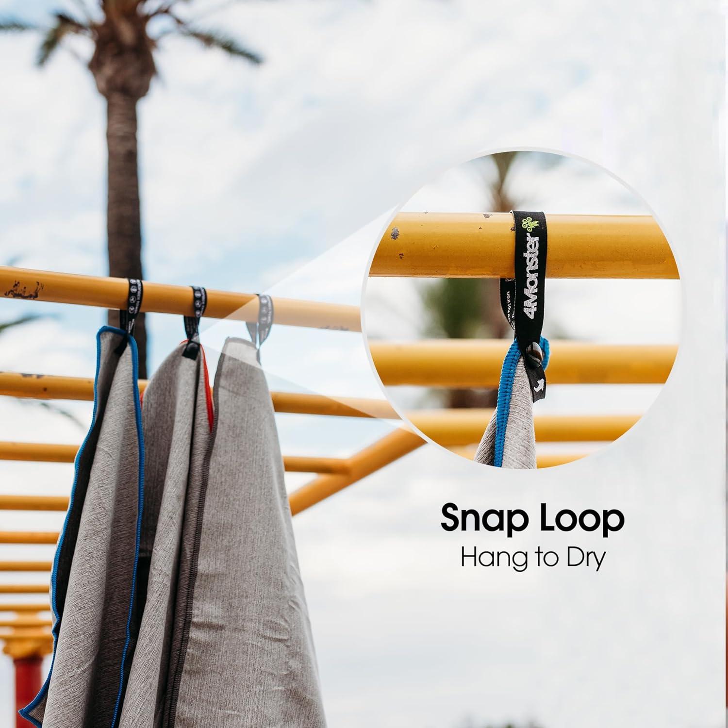 Juego de 3 Toallas de Microfibra 4Monster para Gimnasio y Viaje