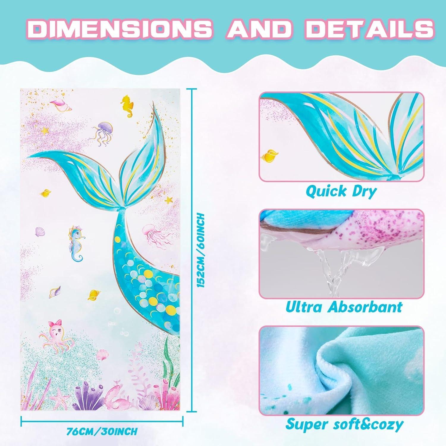 Toalla de Playa WERNNSAI Sirena 76.2x152.4 cm Microfibra