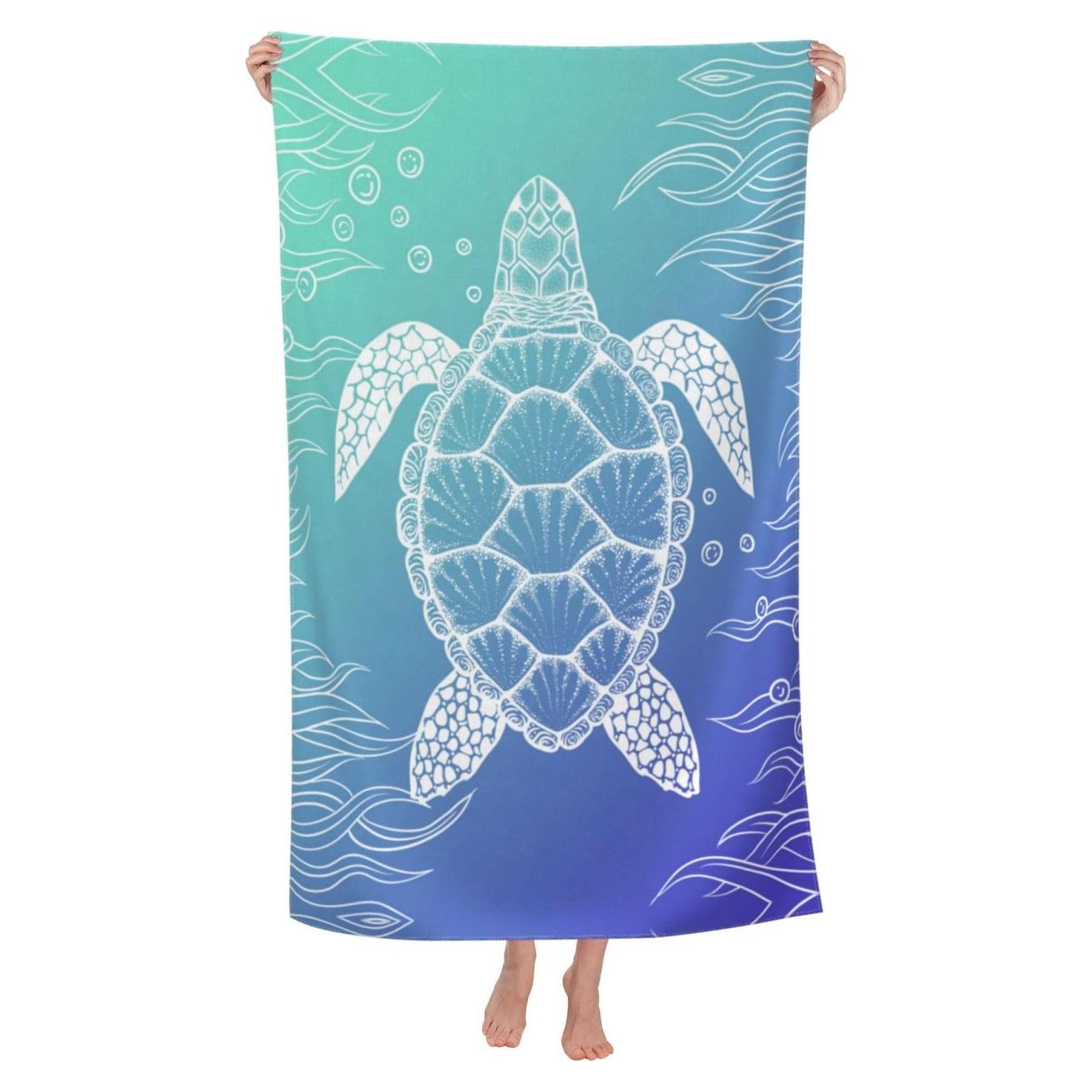 Toalla de Playa VOOHDDY Tortuga Marina Microfibra 132x81cm