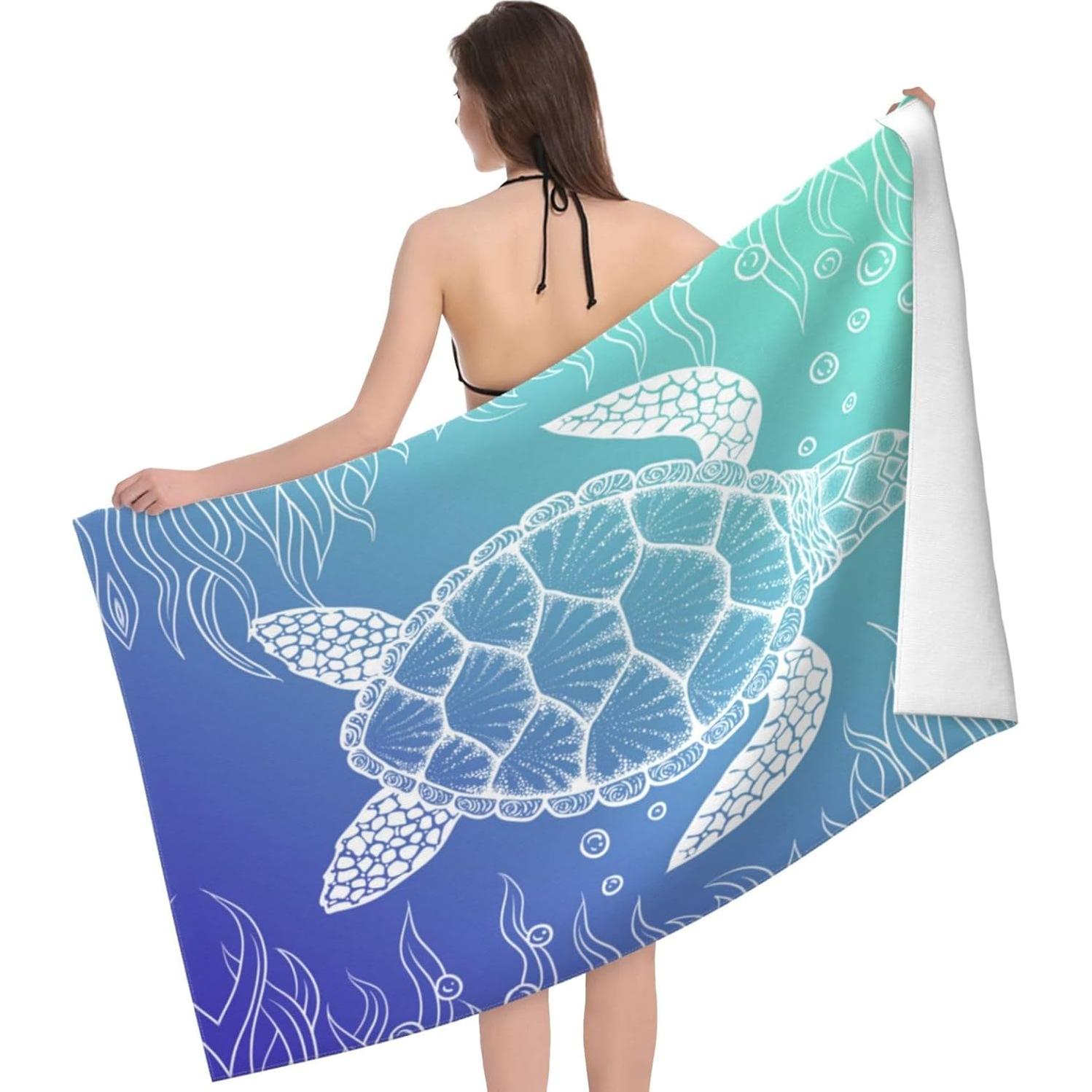 Toalla de Playa VOOHDDY Tortuga Marina Microfibra 132x81cm
