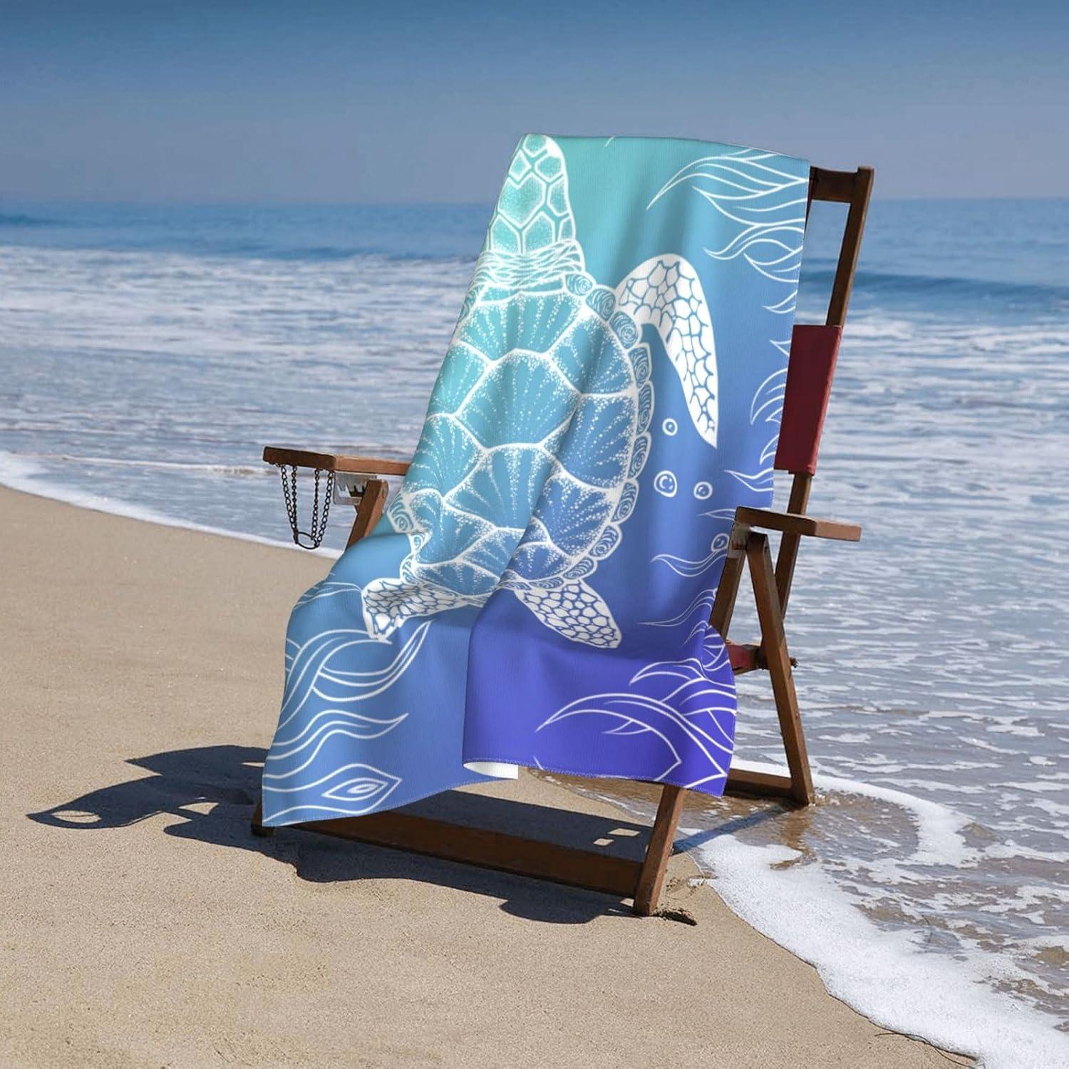 Toalla de Playa VOOHDDY Tortuga Marina Microfibra 132x81cm