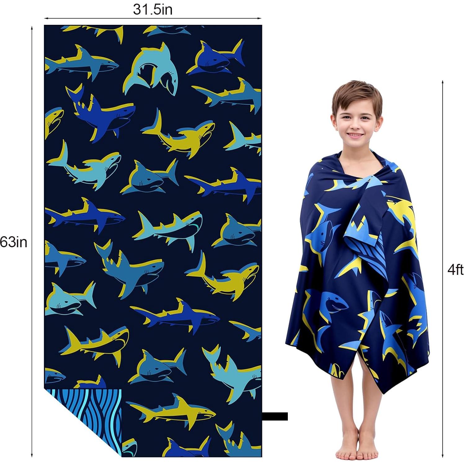 Toalla de Playa MelonBoat Grande Tiburón Azul 160x80 cm