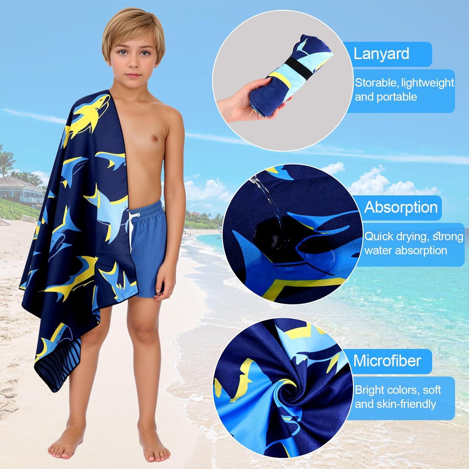 Toalla de Playa MelonBoat Grande Tiburón Azul 160x80 cm