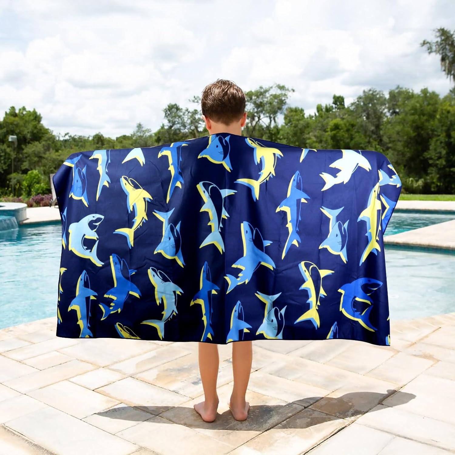 Toalla de Playa MelonBoat Grande Tiburón Azul 160x80 cm