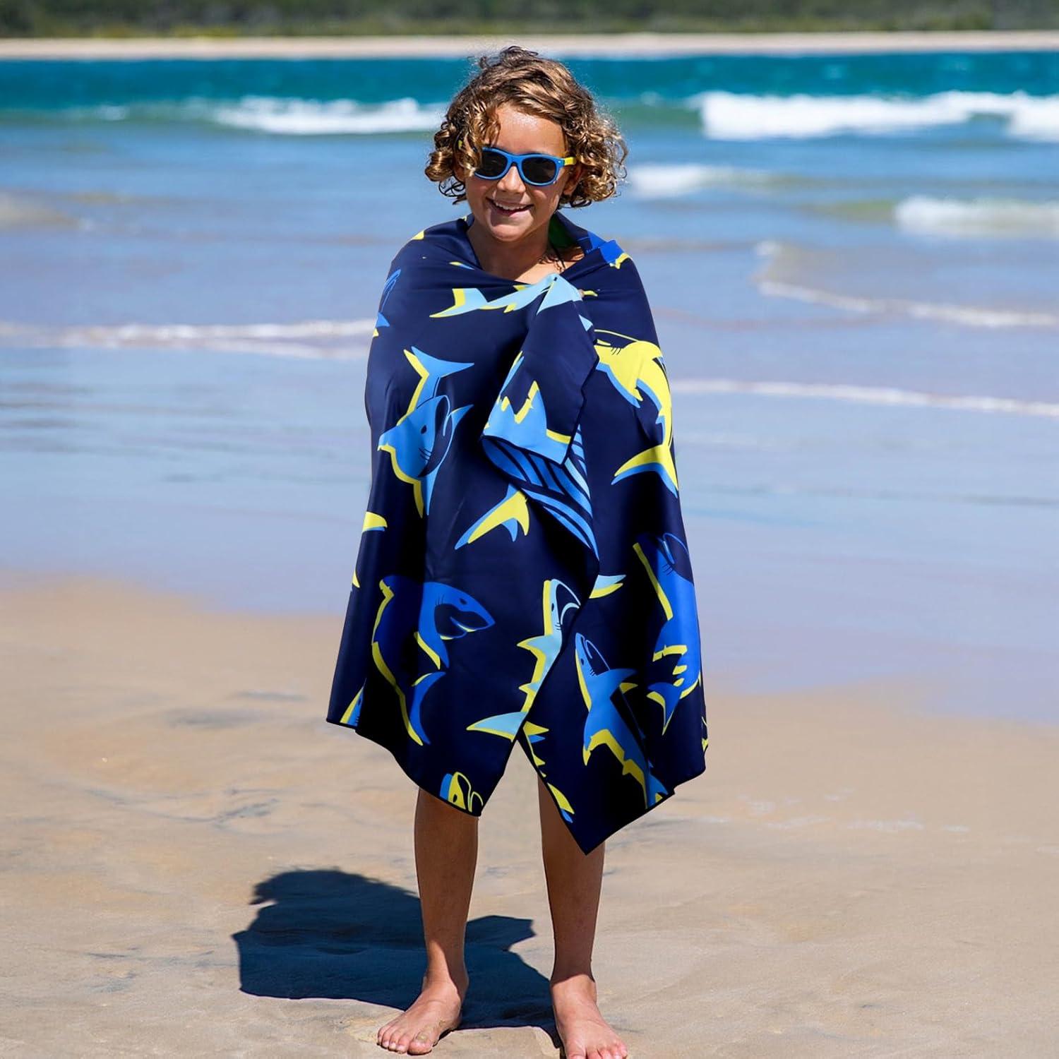 Toalla de Playa MelonBoat Grande Tiburón Azul 160x80 cm