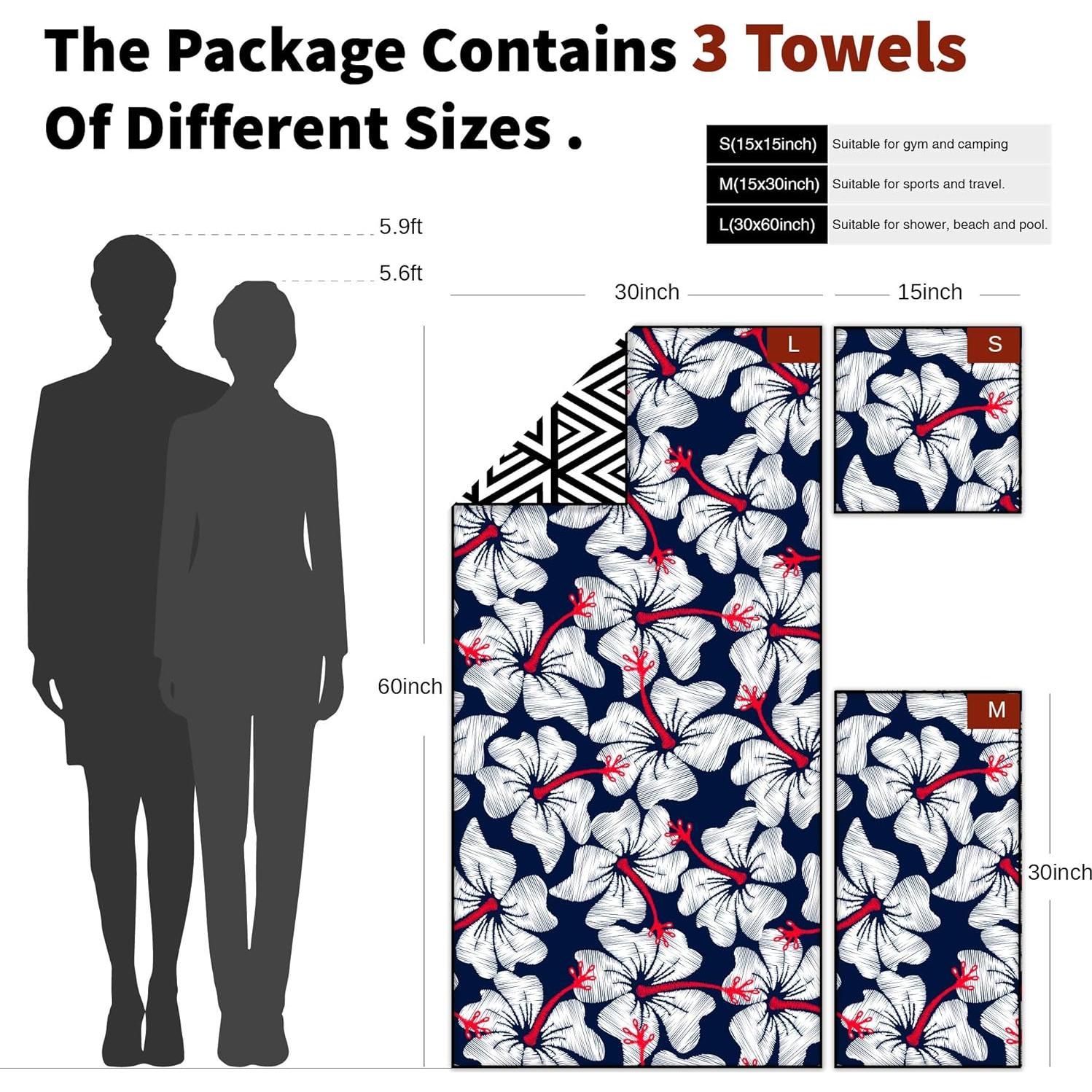 Toallas de Microfibra 4Monster - 3 Tamaños, Secado Rápido