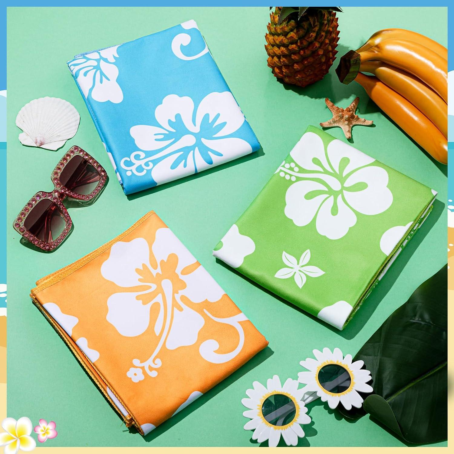 Paquete de 3 Toallas de Playa VitalCozy Hibisco 71x150cm Microfibra