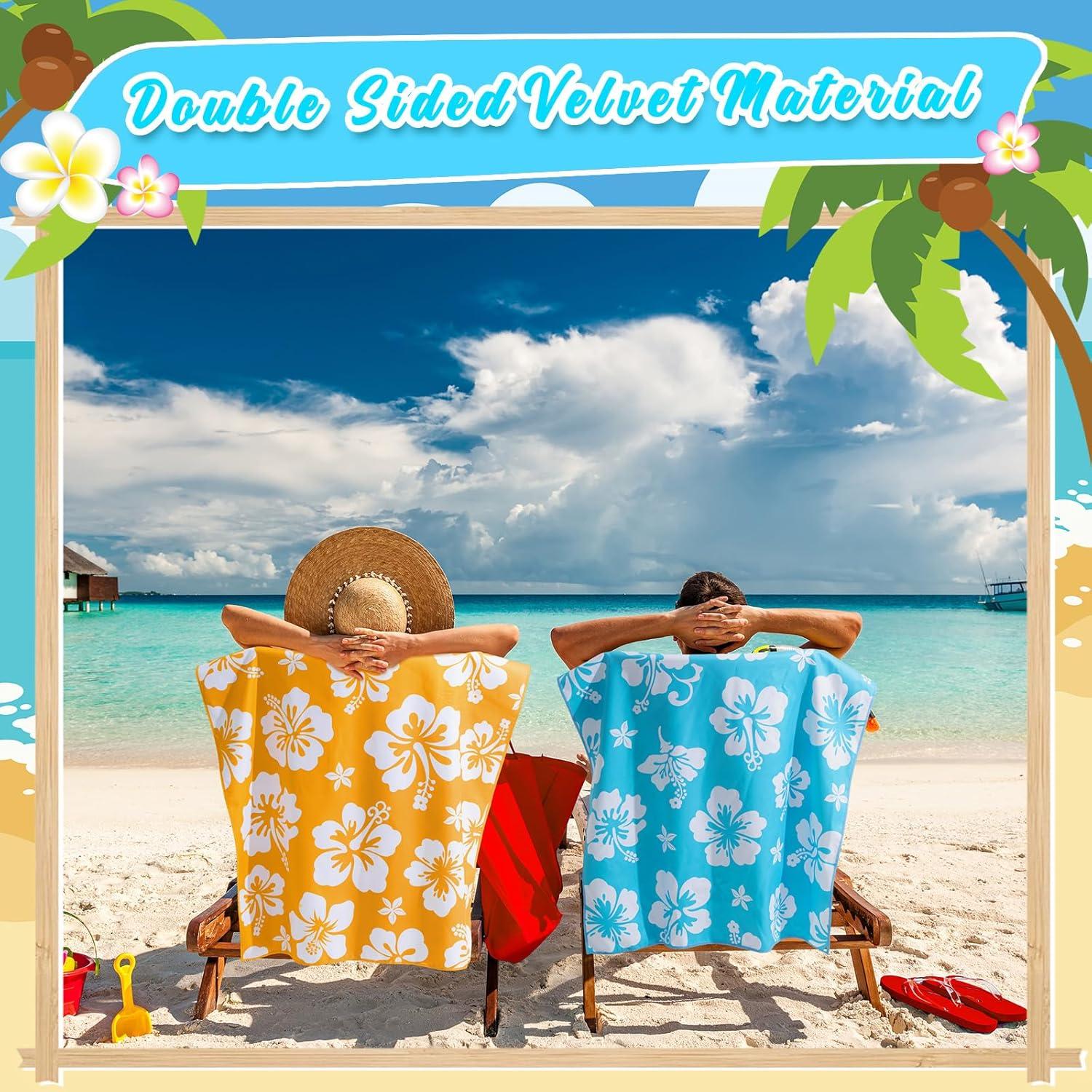 Paquete de 3 Toallas de Playa VitalCozy Hibisco 71x150cm Microfibra