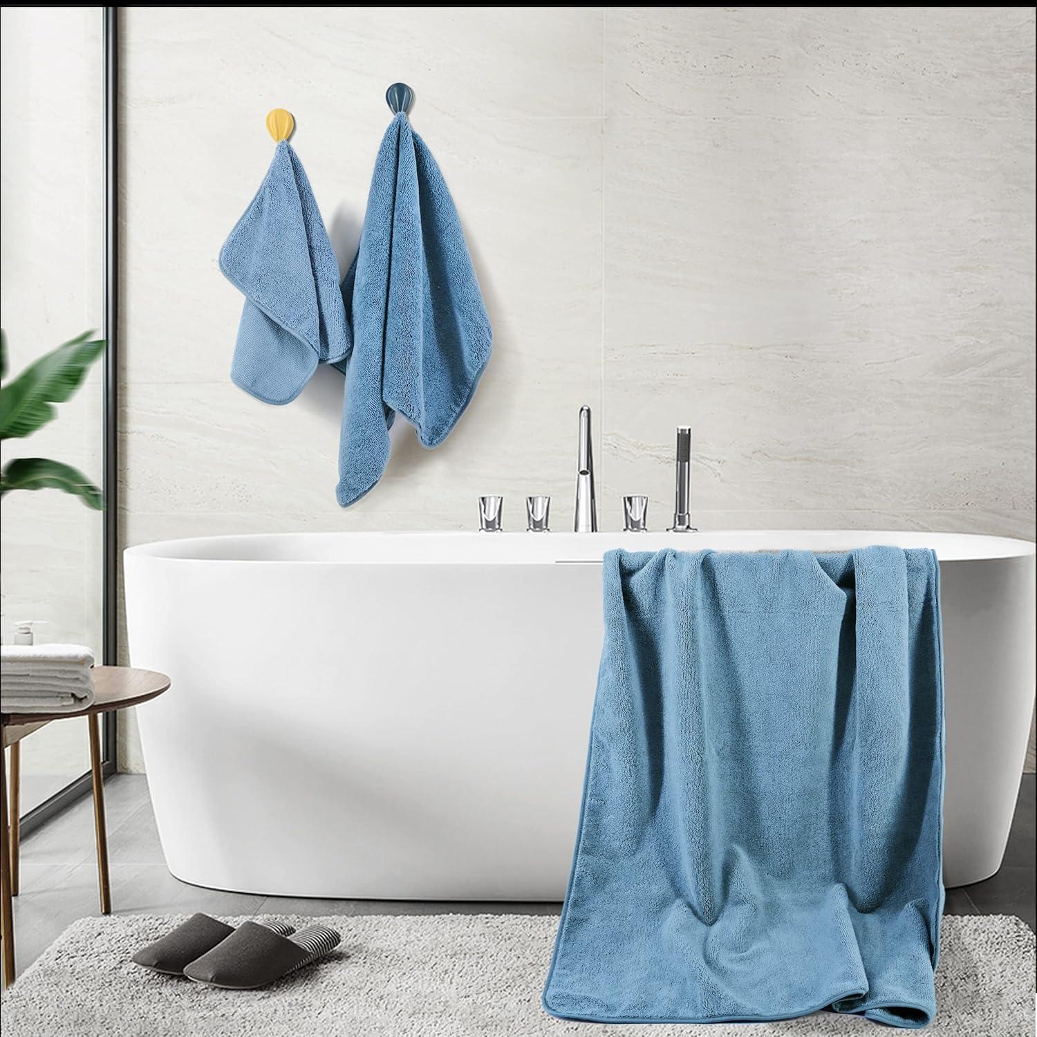 Toallas de Baño Microfibra POLYTE 6 Piezas 152x76 cm Azul
