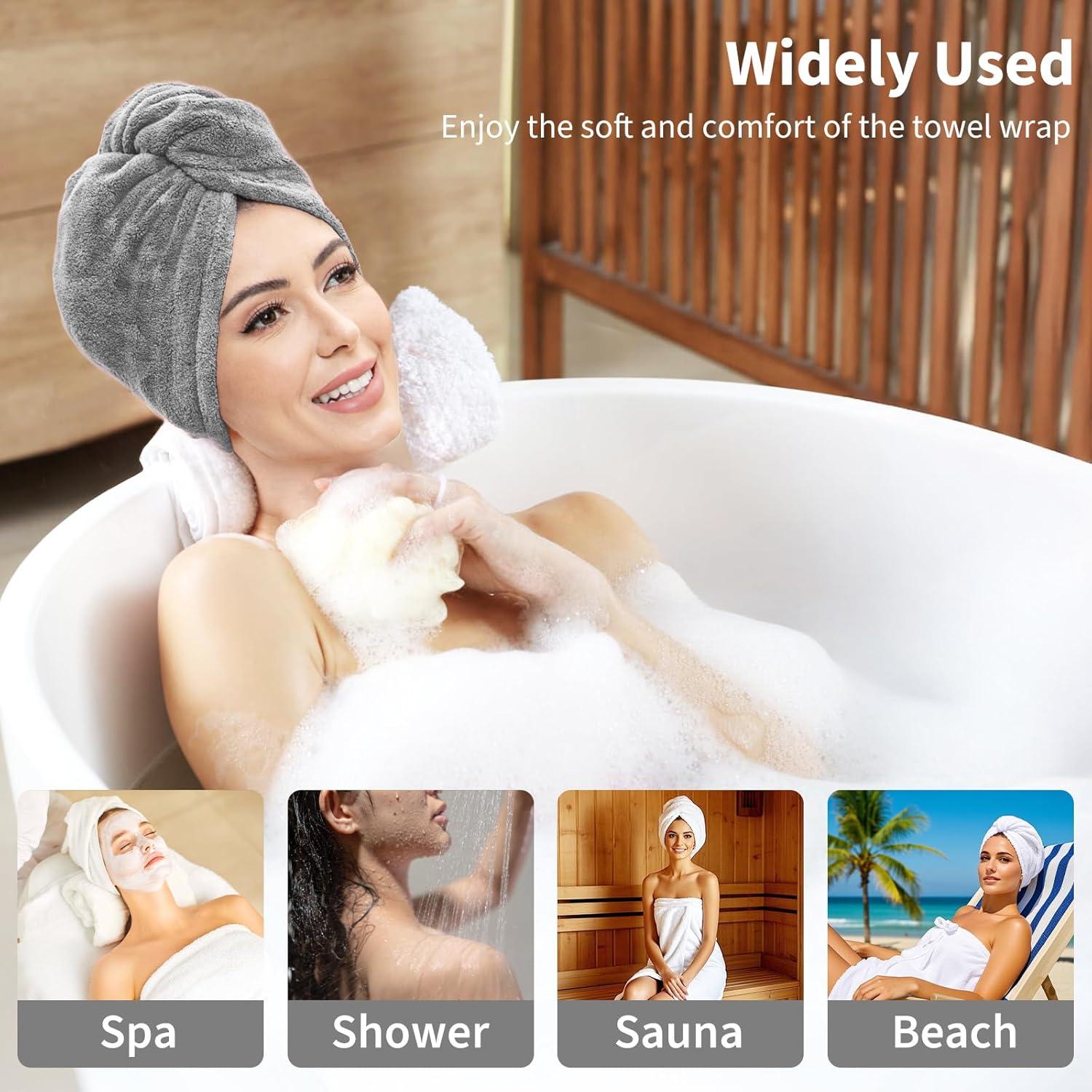 Toalla Envoltura de Baño HJMJY Microfibra Gris L-XL