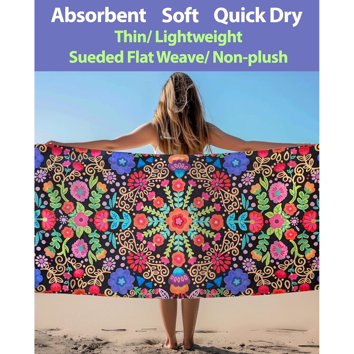 Toalla de Playa Microfibra MintiMango XL 180x81 cm Secado Rápido