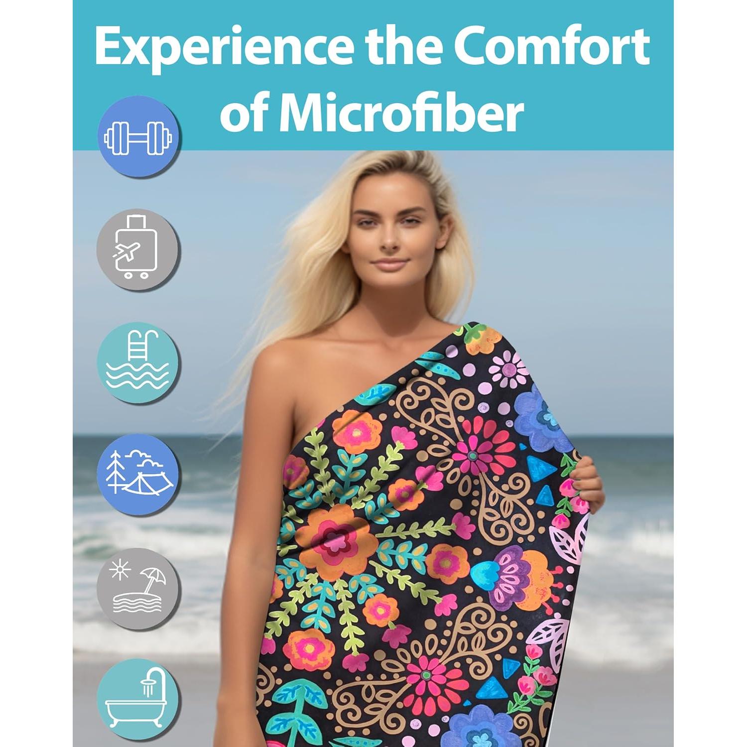 Toalla de Playa Microfibra MintiMango XL 180x81 cm Secado Rápido