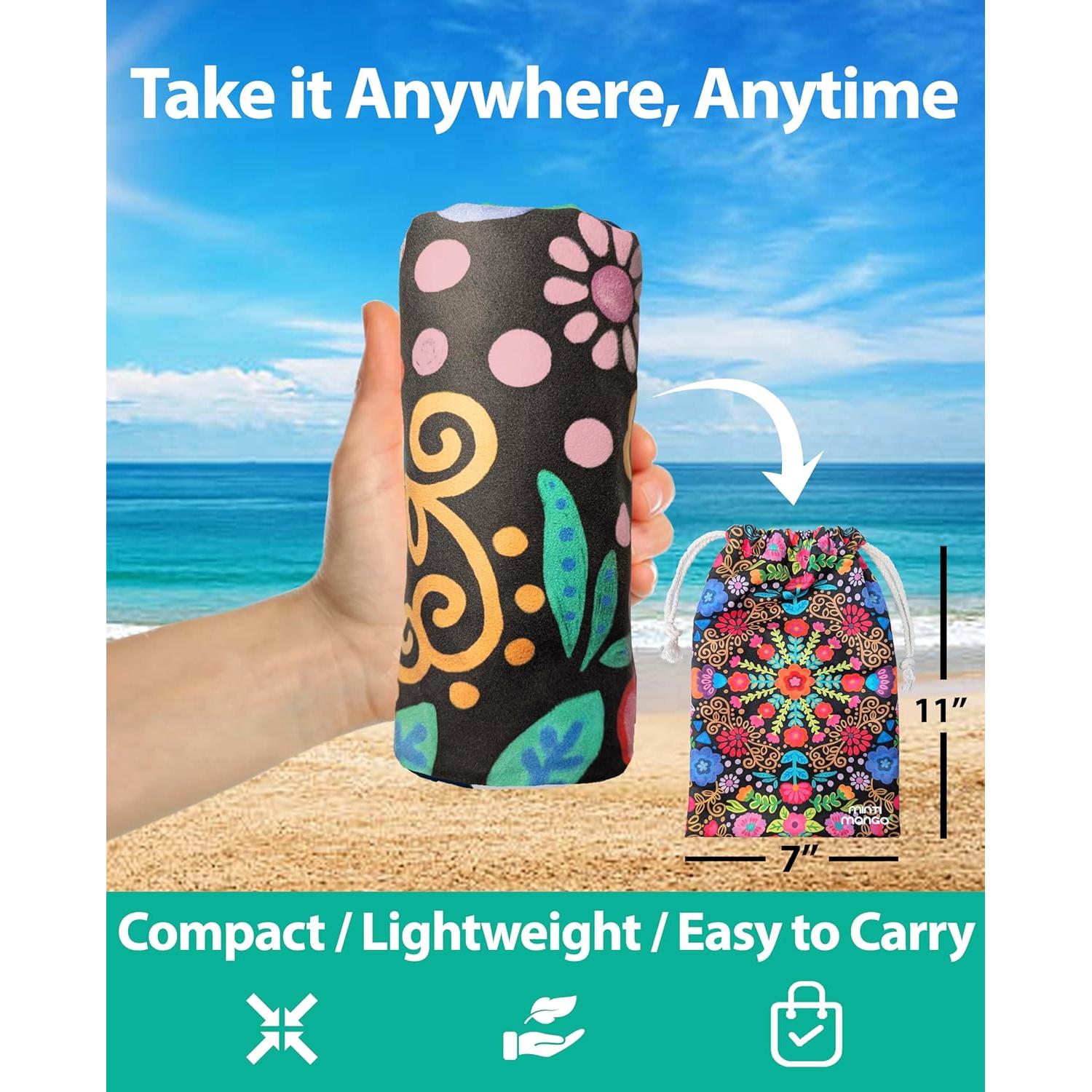 Toalla de Playa Microfibra MintiMango XL 180x81 cm Secado Rápido