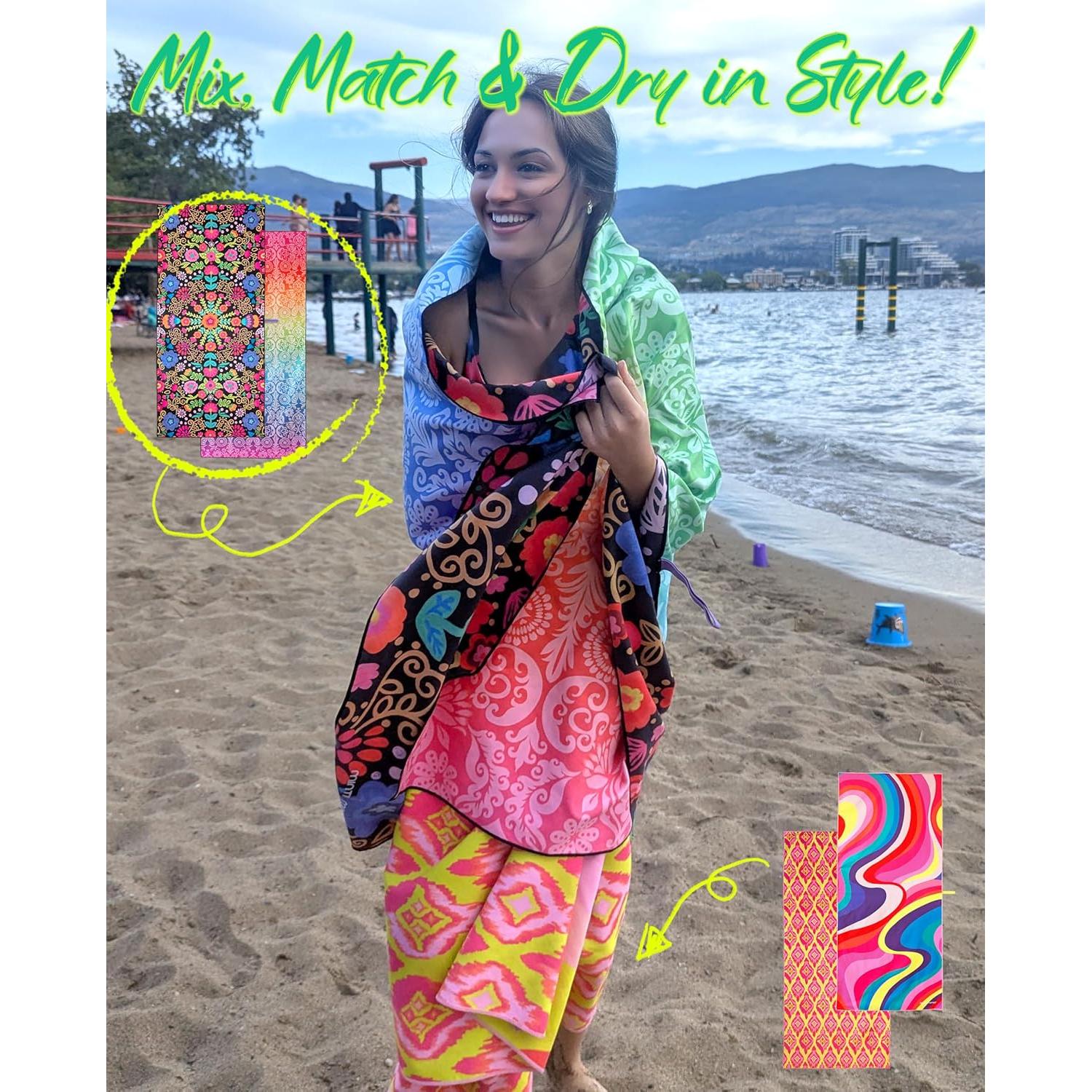 Toalla de Playa Microfibra MintiMango XL 180x81 cm Secado Rápido