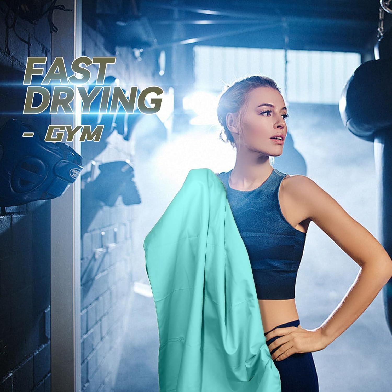 Toalla de Playa Muztaga 01 Microfibra Menta 130x70cm Secado Rápido