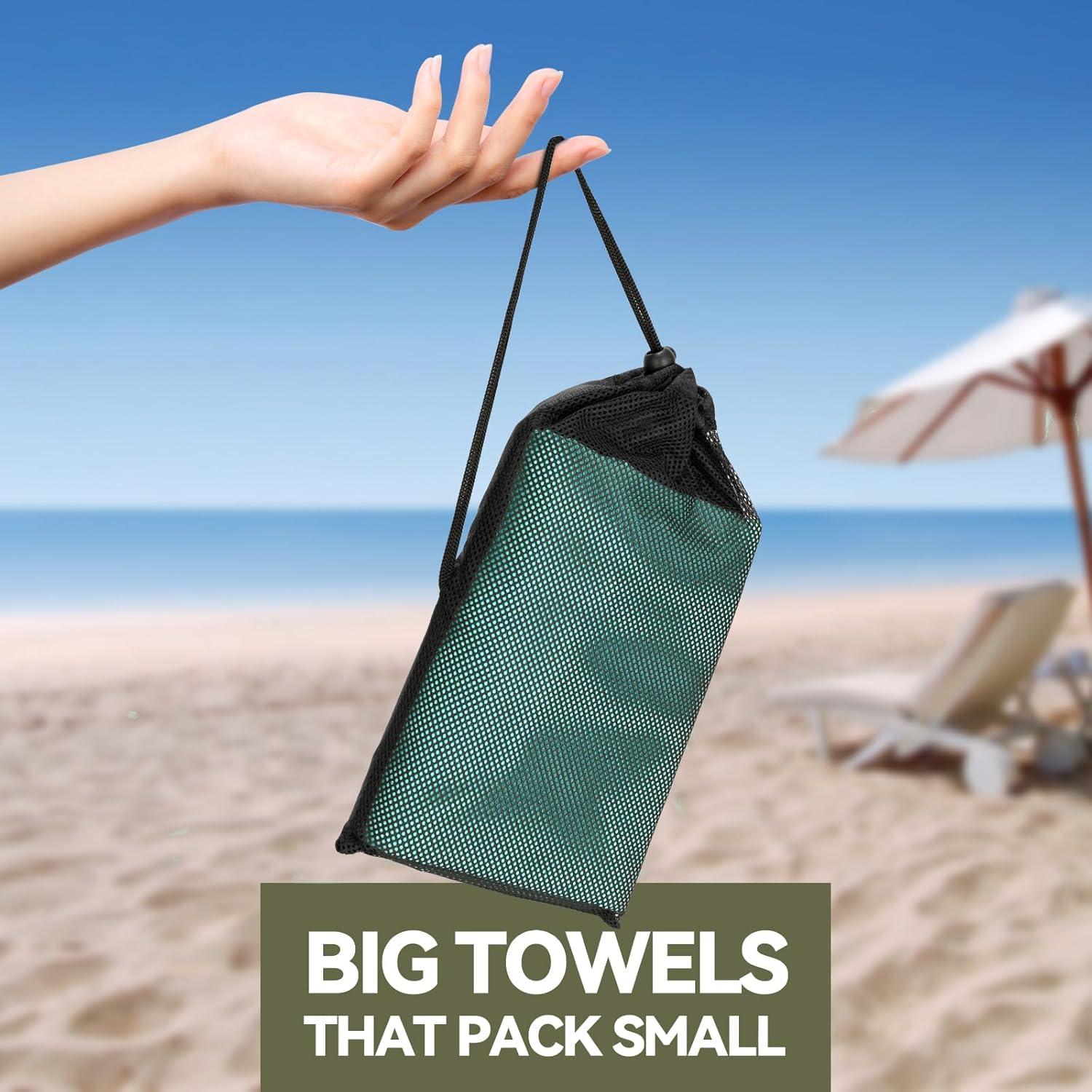 Toalla de Playa Muztaga 01 Microfibra Menta 130x70cm Secado Rápido