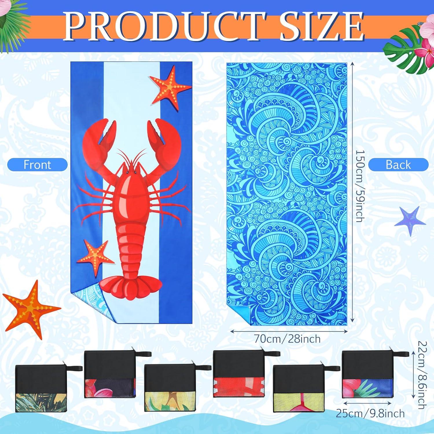 Buryeah 6 Toallas de Playa Microfibra 150x70 cm Secado Rápido