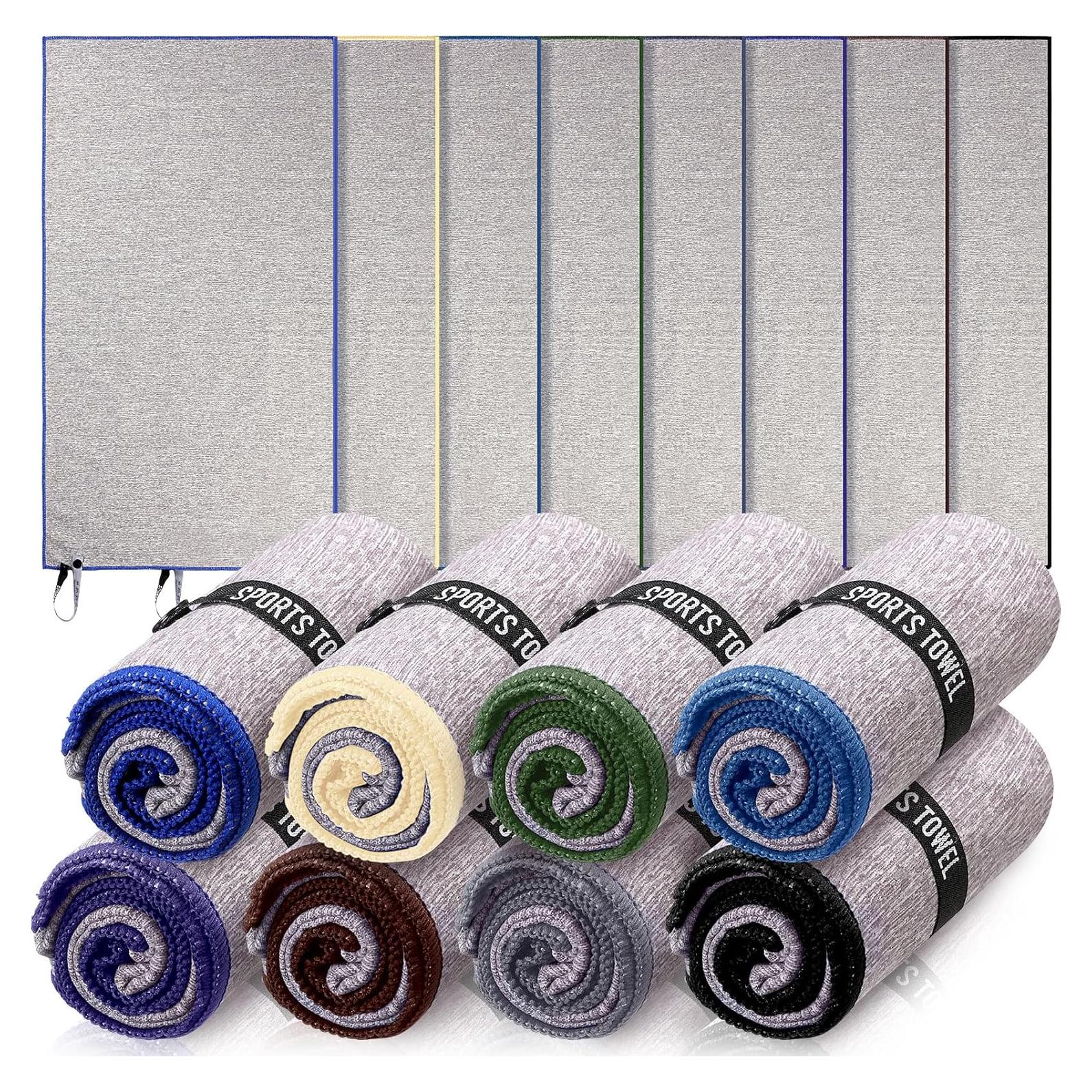 Paquete de 8 Toallas de Microfibra Peryiter 76x40 cm Secado Rápido