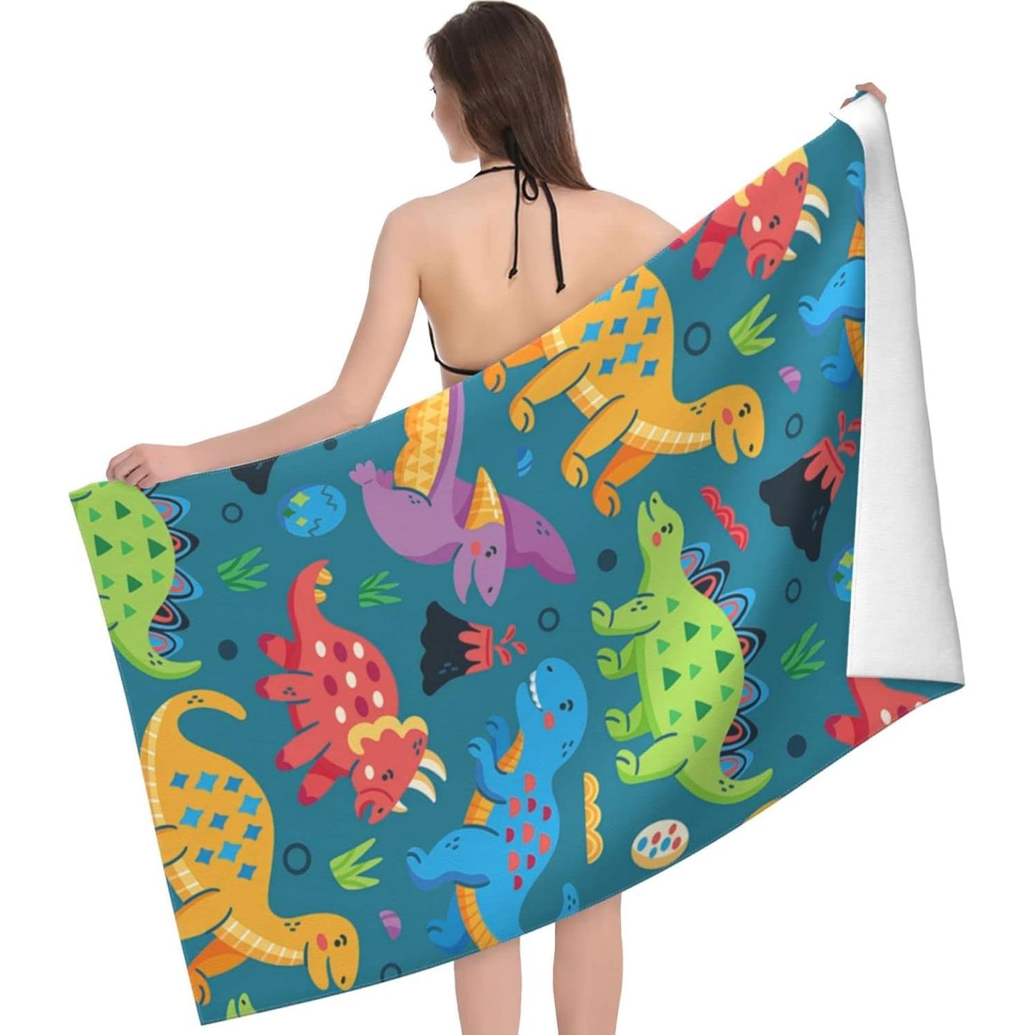 Toalla de Playa Microfibra Dinosaurios COMFAR 152x76 cm