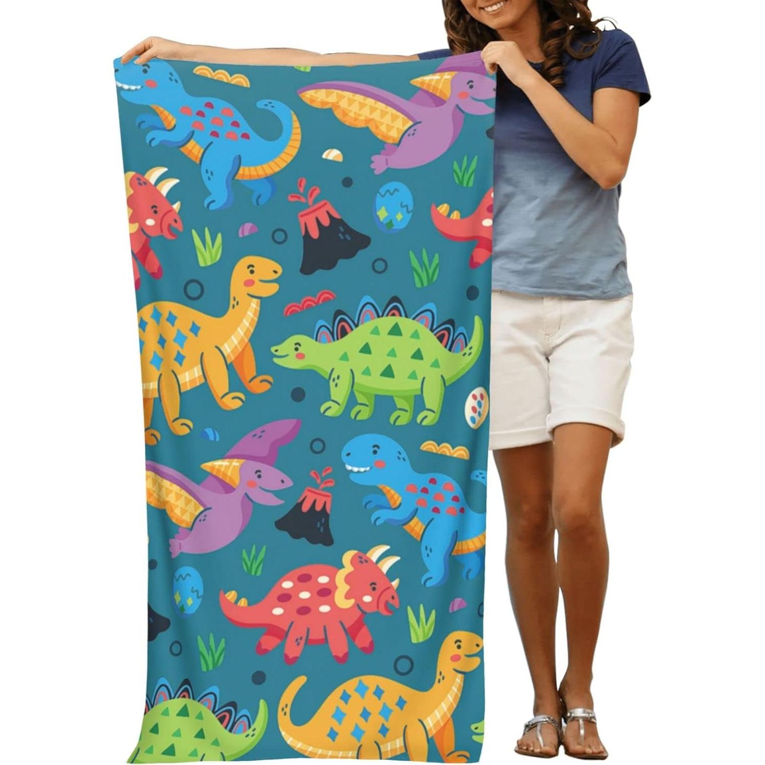 Toalla de Playa Microfibra Dinosaurios COMFAR 152x76 cm